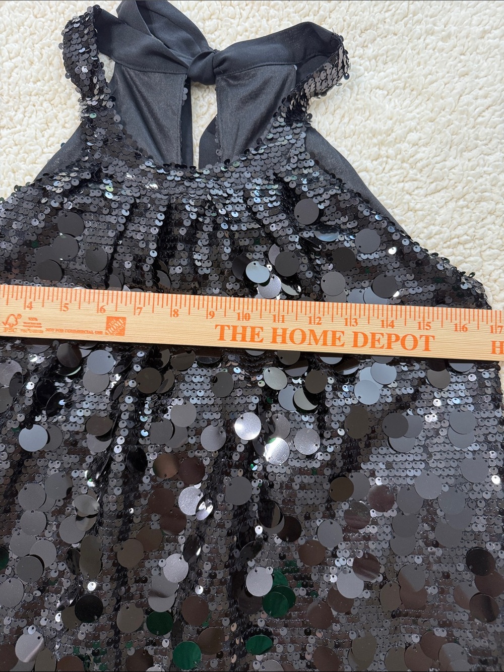 Sequin Halter Tank Top in Black - Picture 7 of 8